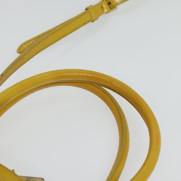 PRADA Hand Bag Safiano leather 2way Yellow Gold Auth PP910 - Picture 8 of 16